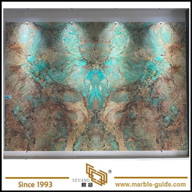 Luksus Bookmatched Green Gemstone Marble Wall Panel