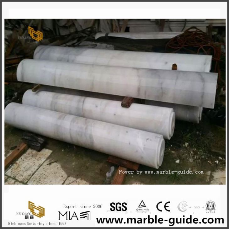 Guangxi White Marble Column for Outdoor Decoration fra China Stone Factory