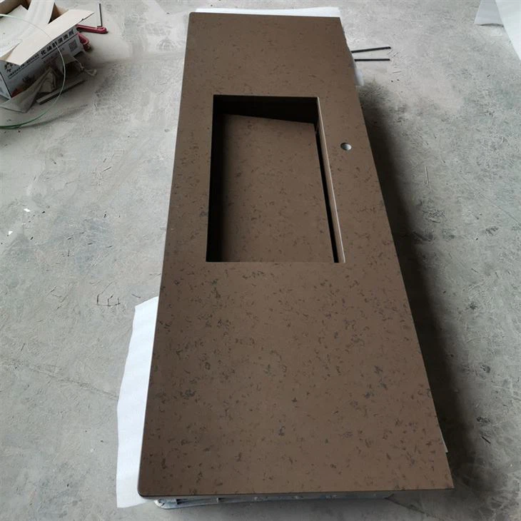 Brun kvarts benkeplater for baderomsdesign