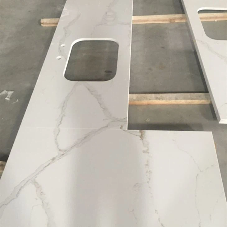 Prefab Calacatta White Quartz Benkeplater