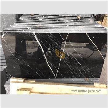 Nero Marquina svart marmor polerte fliser for gulv og vegg