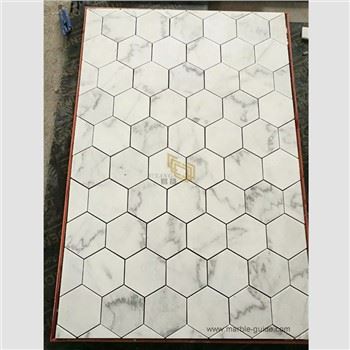 Hvit Hexagon Mosaic Baderomsgulvfliser