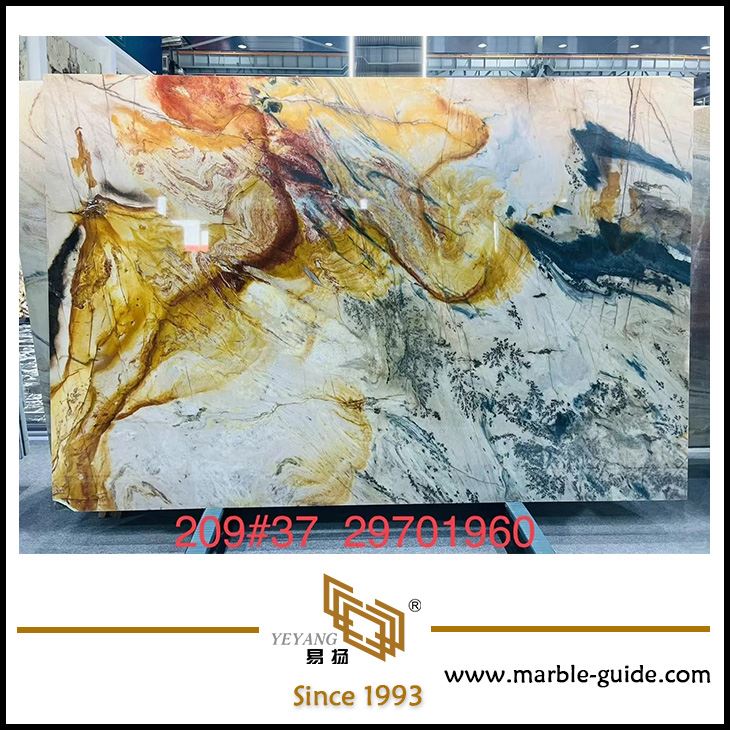 Luxury Dunhuang Impression Marble Multicolor Luxury Stone Slab